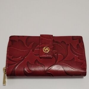 Valentina Italian Ruby Red Leather Wallet